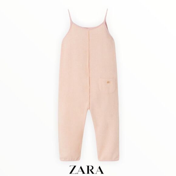 ZARA Kids | Pink | SOFT TOUCH JUMPSUIT WITH CONTRASTING PIPING - Picture 2 of 4